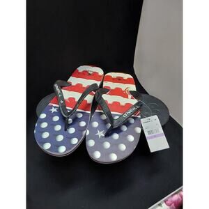 O'Neill Flip Flops Size 11 New with tags Red White & Blue  #15184013
